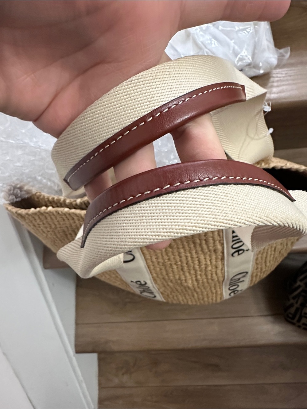Authentic Chloe x Mifuko Woody Large raffia tote - Picture 10 of 16